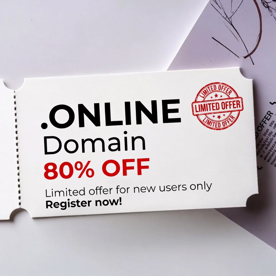 80% OFF .ONLINE Domain Registration